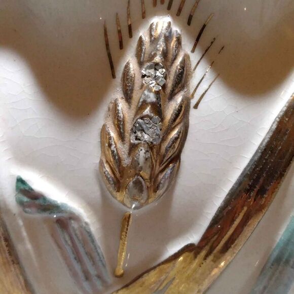 Vintage wheat design, Japan, small vase/napkin holder ,spoon holder - Picture 3 of 7
